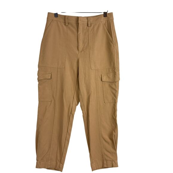 Banana Republic Slim Refined Stretch Cargo Pants Ankle Tan High Rise - Size 10 - Picture 1 of 11